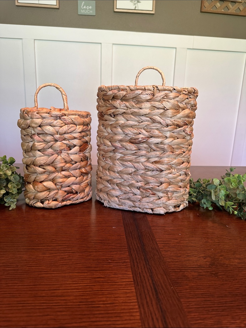Natural Braided Seagrass Baskets - Set of 2